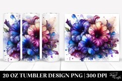 Glossy Petunia Watercolor Splash | 20 oz Tumbler Product Image 1