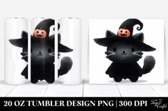 Simple Funny Halloween Clipart with Black Cat 20 Oz Tumbler Product Image 1