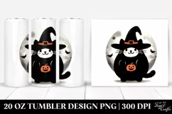 Simple Funny Halloween Clipart with Black Cat 20 Oz Tumbler Product Image 1