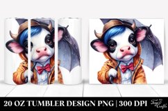 Modest Baby Cow with Raincoat and Umbrella 20 Oz Tumbler Product Image 1