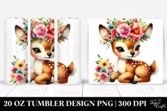Cute Deer with Flower Crown 20 Oz Tumbler Product Image 1