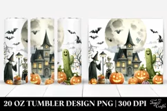 Funny Halloween Scene Clipart 20 Oz Tumbler Product Image 1