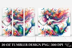 Running Floral Wreath Mermaid | 20 oz Tumbler Product Image 1