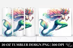 Running Floral Wreath Mermaid | 20 oz Tumbler Product Image 1