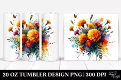 Vibrant Marigold Bouquet 20 oz Tumbler Product Image 1