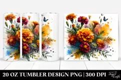Vibrant Marigold Bouquet 20 oz Tumbler Product Image 1