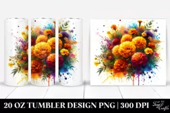 Vibrant Marigold Bouquet 20 oz Tumbler Product Image 1
