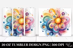 Colorful Abstract Pastel Sun, High-Res 20 Oz Tumbler Product Image 1