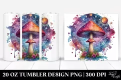 Vibrant Magical Mushroom, Transparent 20 Oz Tumbler Product Image 1