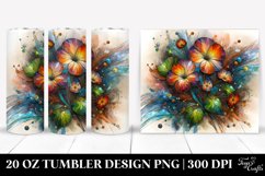 Abstract Wooden Stained Nasturtium | 20 oz Tumbler Product Image 1