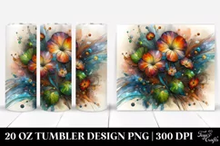 Abstract Wooden Stained Nasturtium | 20 oz Tumbler Product Image 1