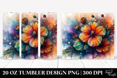 Abstract Wooden Stained Nasturtium | 20 oz Tumbler Product Image 1