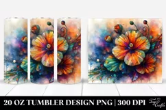 Abstract Wooden Stained Nasturtium | 20 oz Tumbler Product Image 1