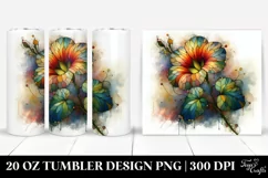 Colorful Abstract Nasturtium Design | 20 Oz Tumbler Product Image 1
