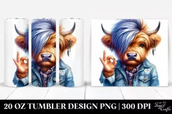 Expressive Highland Cow in Jeans Product Image 1