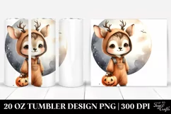 Washed Watercolor Baby Deer for Halloween 20 Oz Tumbler Product Image 1