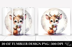 Washed Watercolor Baby Deer for Halloween 20 Oz Tumbler Product Image 1
