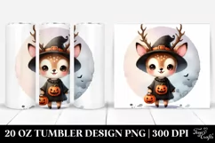 Washed Watercolor Baby Deer for Halloween 20 Oz Tumbler Product Image 1