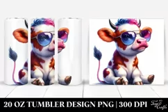 Funny Dancing Cow with Cool Haircut, Transparent 20 Oz Product Image 1