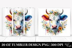 Colorful Watercolor Cow | 20 Oz Tumbler Product Image 1