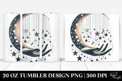 Whimsical Half Moon with Stars 20 Oz Tumbler Product Image 1