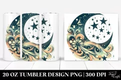 Whimsical Half Moon with Stars 20 Oz Tumbler Product Image 1