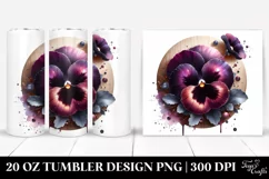 Glossy Watercolor Pansy | 20 Oz Tumbler Product Image 1