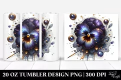 Glossy Watercolor Pansy | 20 Oz Tumbler Product Image 1