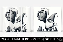 Cozy Gnome with Mug 20 Oz Tumbler, Transparent Product Image 1