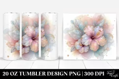 Abstract Shiny Hibiscus Tumbler Art Product Image 1