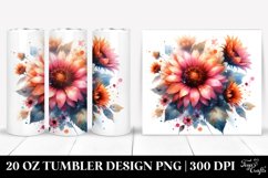 Washed Watercolor Sunflower Glossy Petals 20 oz Tumbler Product Image 1
