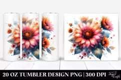Washed Watercolor Sunflower Glossy Petals 20 oz Tumbler Product Image 1