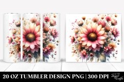 Washed Watercolor Sunflower Glossy Petals 20 oz Tumbler Product Image 1
