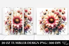 Washed Watercolor Sunflower Glossy Petals 20 oz Tumbler Product Image 1