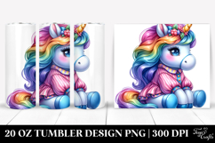 Cute Unicorn in Style, Vibrant 20 Oz Tumbler Product Image 1