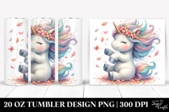 20 Oz Tumbler Sublimation | Cute Baby Unicorn with Spring Product Image 1