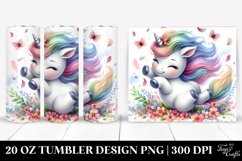 20 Oz Tumbler Sublimation | Cute Baby Unicorn with Spring Product Image 1