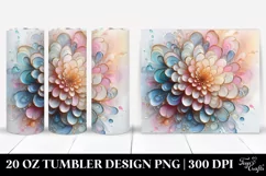 Abstract Shiny Dahlia Watercolor | 20 oz Tumbler Product Image 1