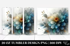 Colorful Glossy Zinnia Design | 20 Oz Tumbler Product Image 1