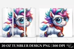 Dressed Baby Unicorn Clipart, Transparent 20 Oz Tumbler Product Image 1