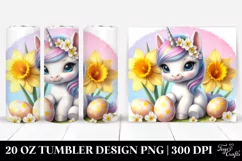Baby Unicorn with Daffodil | 20 oz Tumbler Product Image 1