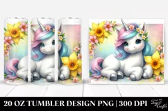 Cute Baby Unicorn Daffodil Frame | 20 oz Tumbler Product Image 1