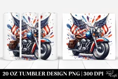 Vintage Motorcycle with Confetti and USA Flag Colors | 20 oz Product Image 1