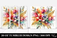 Watercolor Abstract Bouquet | 20 Oz Tumbler Product Image 1