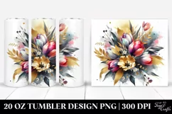 Watercolor Abstract Bouquet | 20 Oz Tumbler Product Image 1
