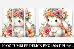Cute Cartoon Bunny Flower | 20 oz Tumbler Product Image 1