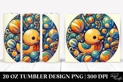 Colorful Duck Clipart 20 Oz Tumbler, Transparent Product Image 1