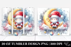 cute Santa on Moon 20 oz Tumbler Product Image 1