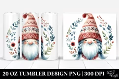 Simple Watercolor Boho Gnome | 20 oz Tumbler Product Image 1