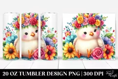 Vibrant Chicken with Flower Crown, Transparent 20 Oz Tumbler Product Image 1